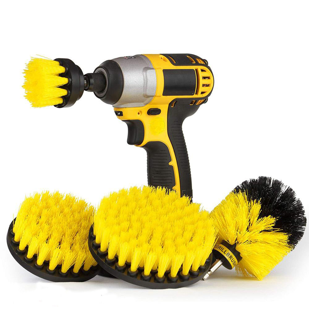 Drill Brush Set Fits Standard Drills Surface-Safe Bristles