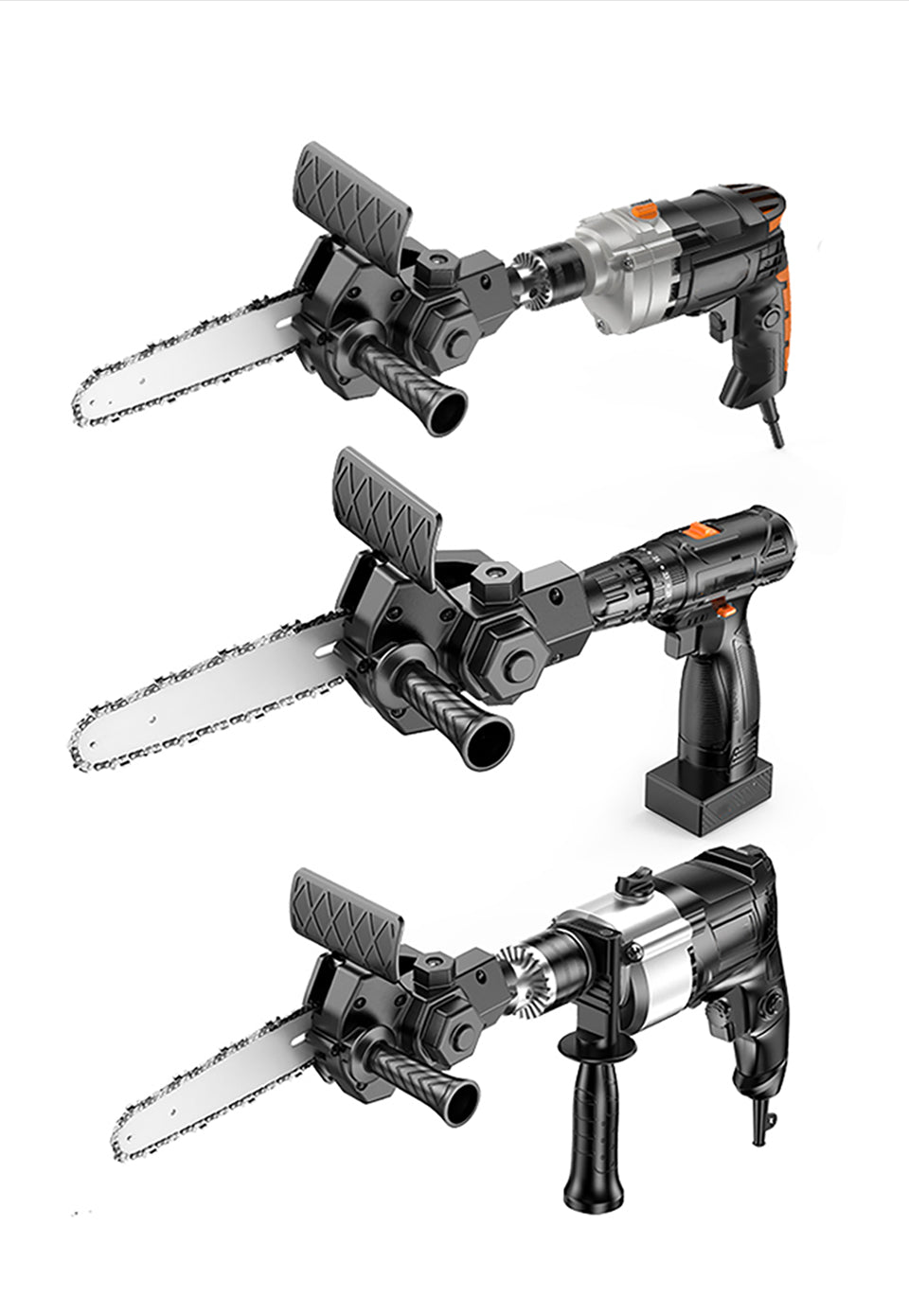 Drill Chainsaw Attachment Tungsten Blade Extra Handle
