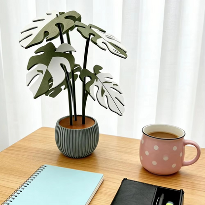 Drink Coaster Surface Protection Realistic Monstera Leaves