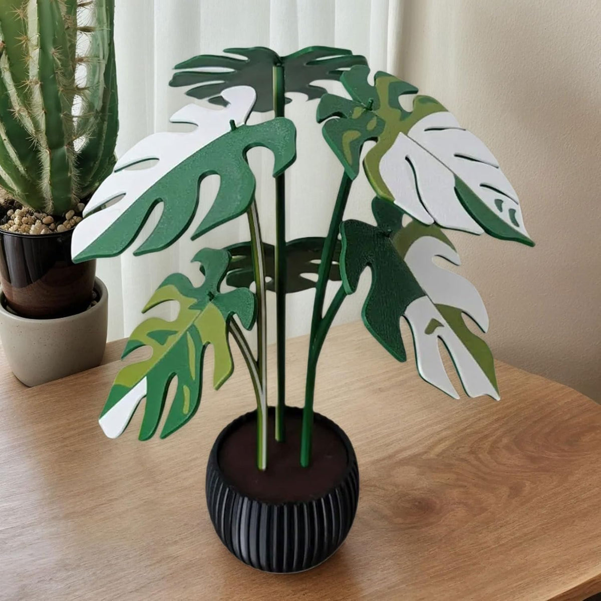 Drink Coaster Surface Protection Realistic Monstera Leaves