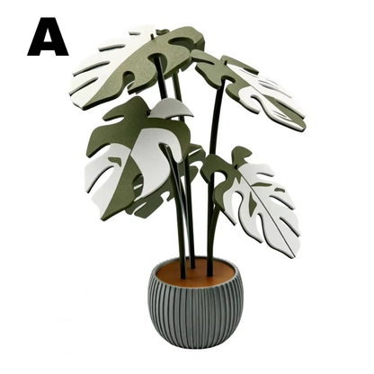 Drink Coaster Surface Protection Realistic Monstera Leaves