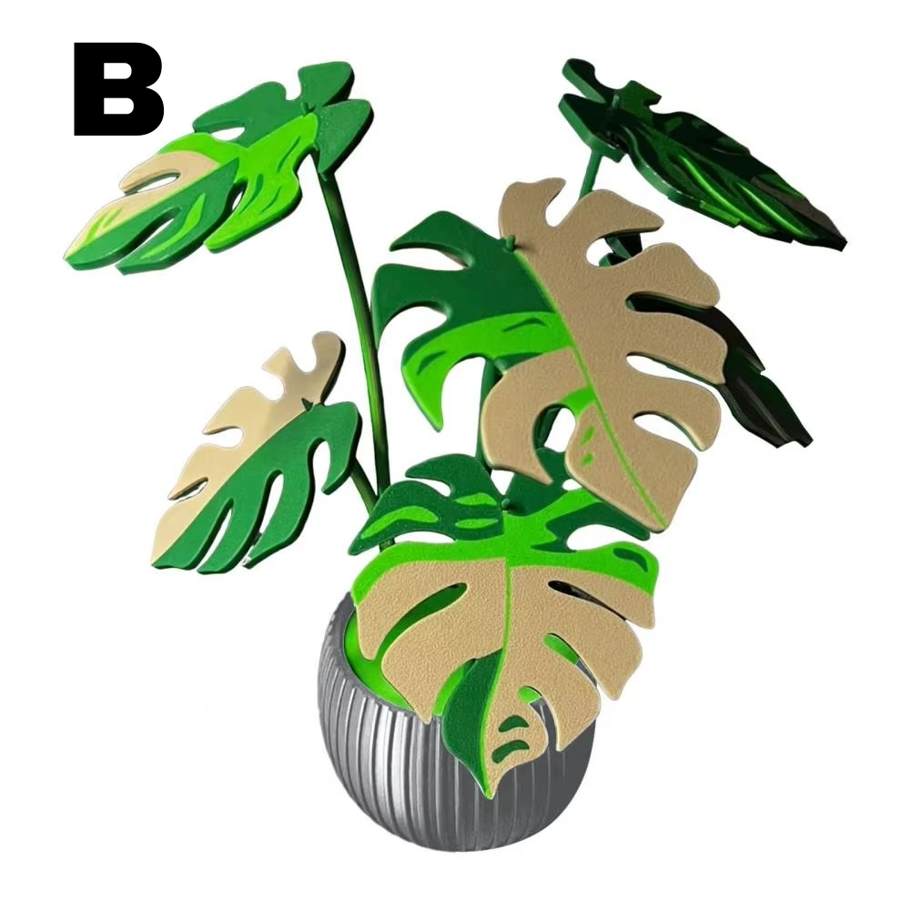 Drink Coaster Surface Protection Realistic Monstera Leaves