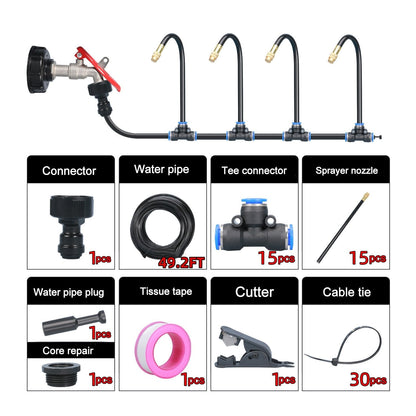 Drip Irrigation Kit 360 Degree Adjustable Sprinklers & Water-Saving