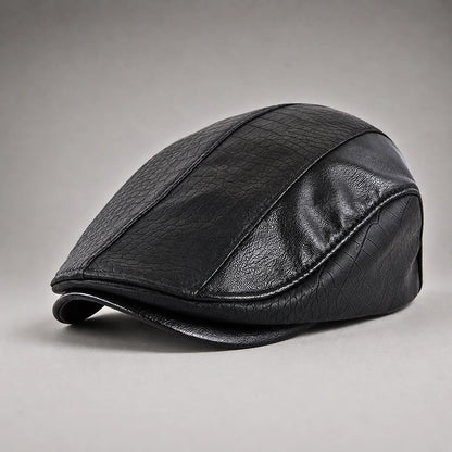 Driving Cap Genuine Leather Croc-Embossed Adjustable Fit