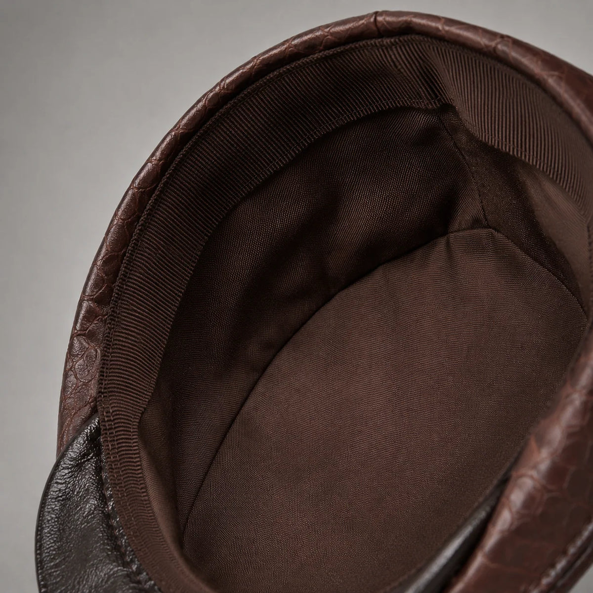 Driving Cap Genuine Leather Croc-Embossed Adjustable Fit