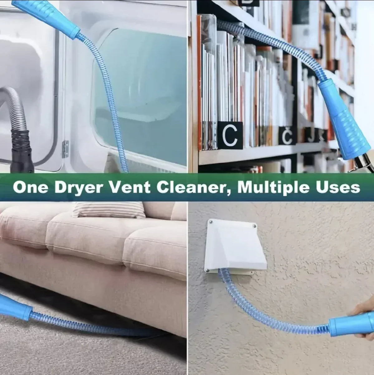 Dryer Vent Cleaner Flexible Long-Reach Vacuum Attachment