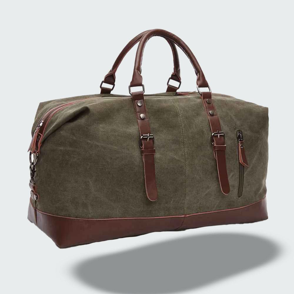 Duffel Bag Canvas & Leather Spacious Travel Design