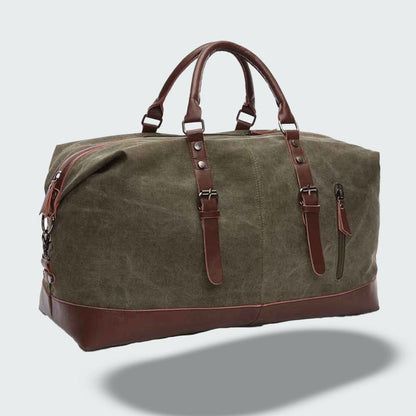 Duffel Bag Canvas & Leather Spacious Travel Design