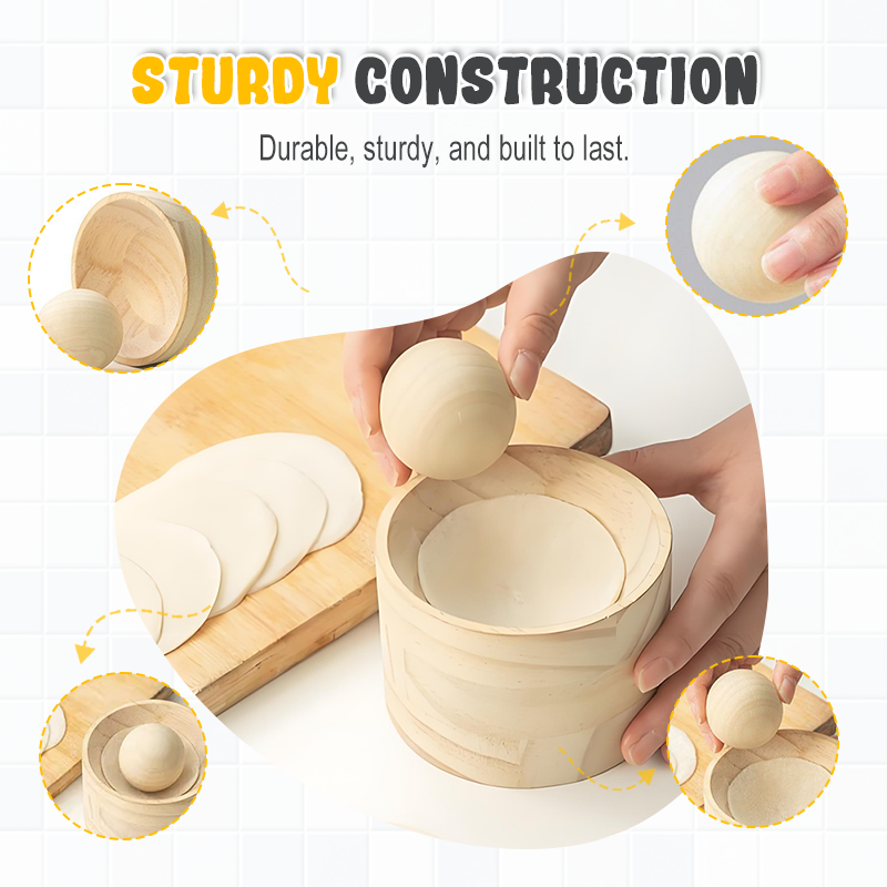 Dumpling Press Natural Wood Non-Stick Ergonomic Handle