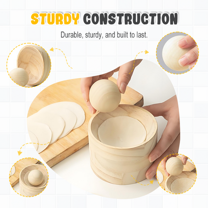 Dumpling Press Natural Wood Non-Stick Ergonomic Handle