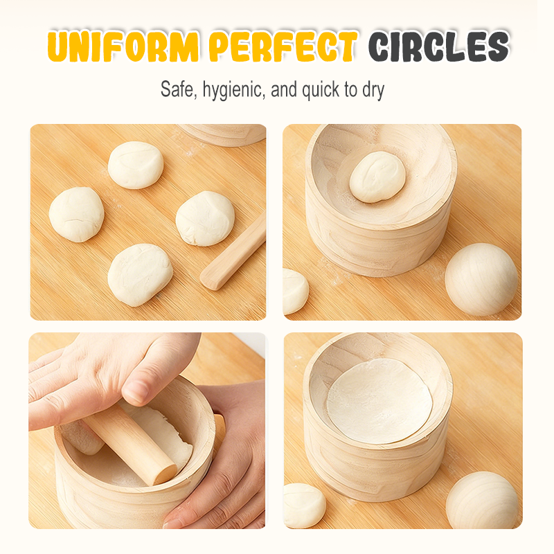 Dumpling Press Natural Wood Non-Stick Ergonomic Handle