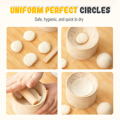Dumpling Press Natural Wood Non-Stick Ergonomic Handle