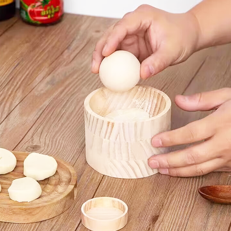 Dumpling Press Natural Wood Non-Stick Ergonomic Handle