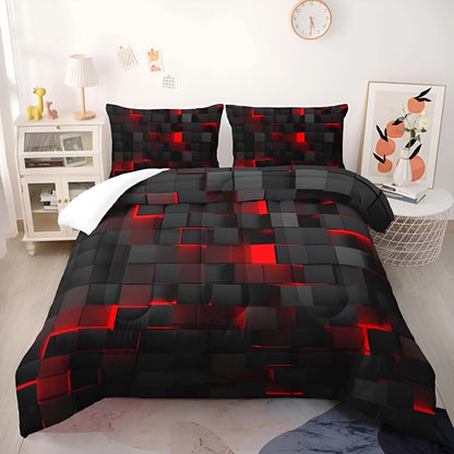 Duvet Cover Set Breathable Cotton Blend Machine Washable