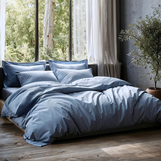 Duvet Cover Set Cotton Sateen Breathable Oxford Pillowcases