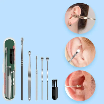 Ear Cleaning Kit 6-Piece Stainless Steel Ergonomic Grip