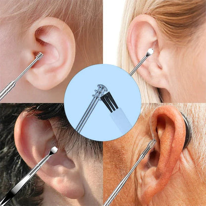 Ear Cleaning Kit 6-Piece Stainless Steel Ergonomic Grip