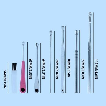 Ear Cleaning Kit 6-Piece Stainless Steel Ergonomic Grip