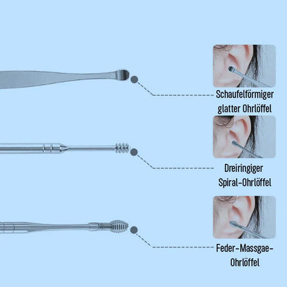 Ear Cleaning Kit 6-Piece Stainless Steel Ergonomic Grip