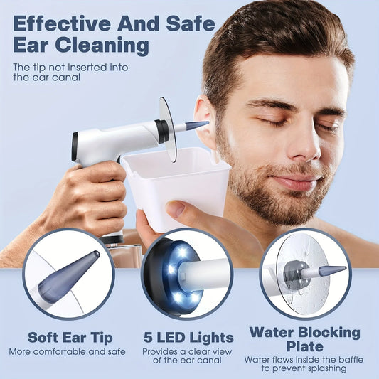 Ear Cleaning Kit Rechargeable Water Jet Disposable Nozzles