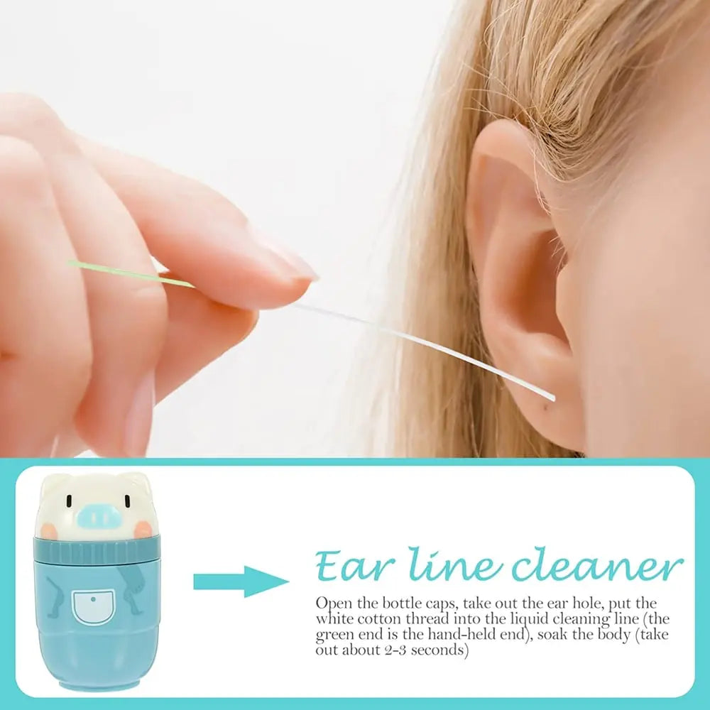 Ear Piercing Cleaning Kit Disposable Cotton Wires & Solution
