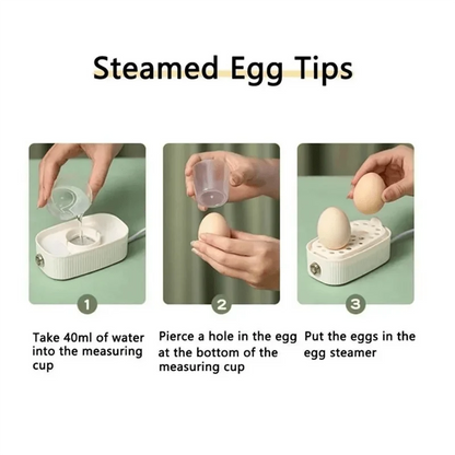 Egg Cooker & Poacher Adjustable Heat Settings 2-Egg Capacity