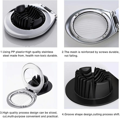 Egg Slicer 3-in-1 Stainless Steel Wires Non-Slip Base