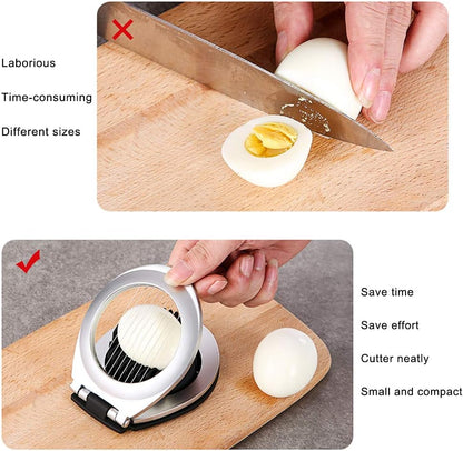 Egg Slicer 3-in-1 Stainless Steel Wires Non-Slip Base