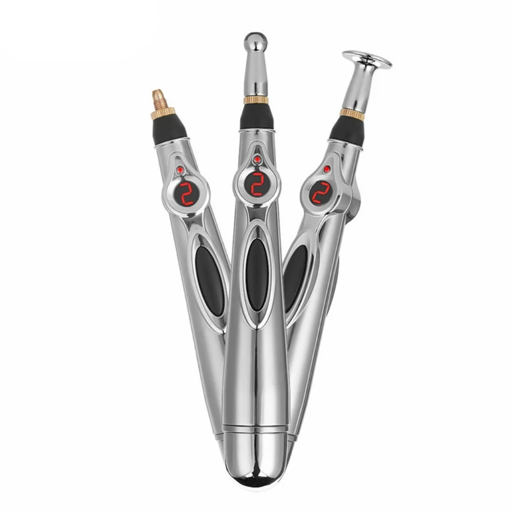 Electric Acupressure Pen Needle-Free Interchangeable Tips & 9 Levels