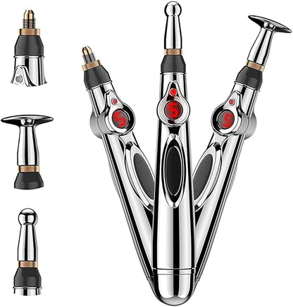 Electric Acupressure Pen Needle-Free Interchangeable Tips & 9 Levels