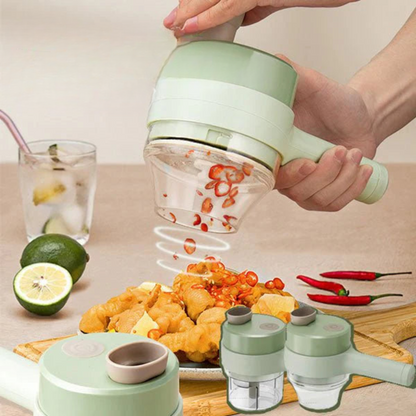 Electric Chopper 4-In-1 USB Rechargeable Self-Cleaning