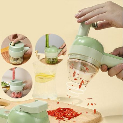 Electric Chopper 4-In-1 USB Rechargeable Self-Cleaning