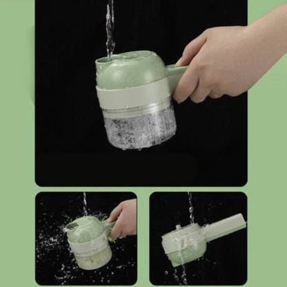 Electric Chopper 4-In-1 USB Rechargeable Self-Cleaning