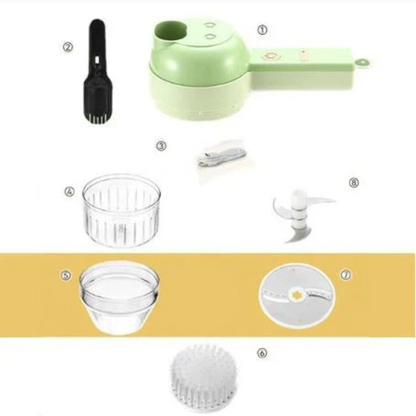 Electric Chopper 4-In-1 USB Rechargeable Self-Cleaning