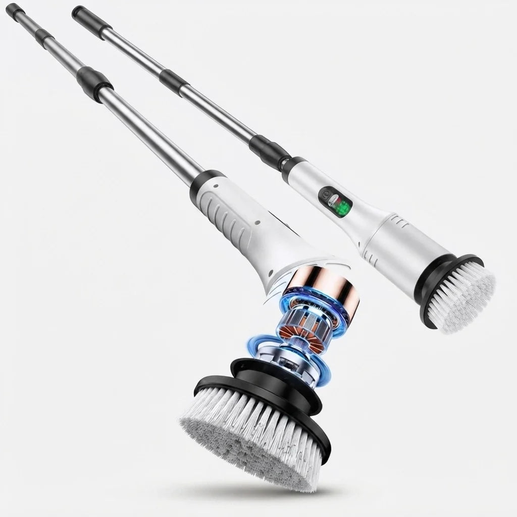 Electric Cleaning Brush Extendable Handle Dual-Speed