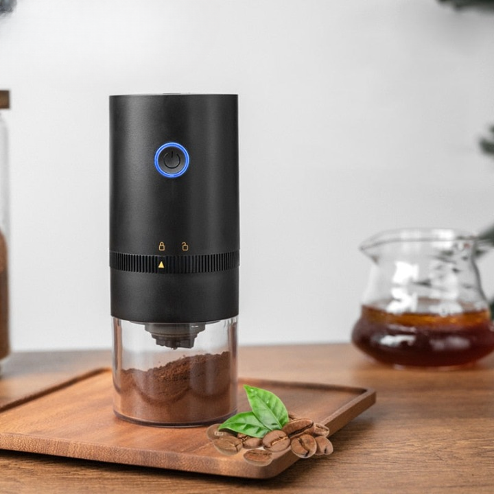 Electric Coffee Grinder USB Rechargeable & Adjustable Grind Size
