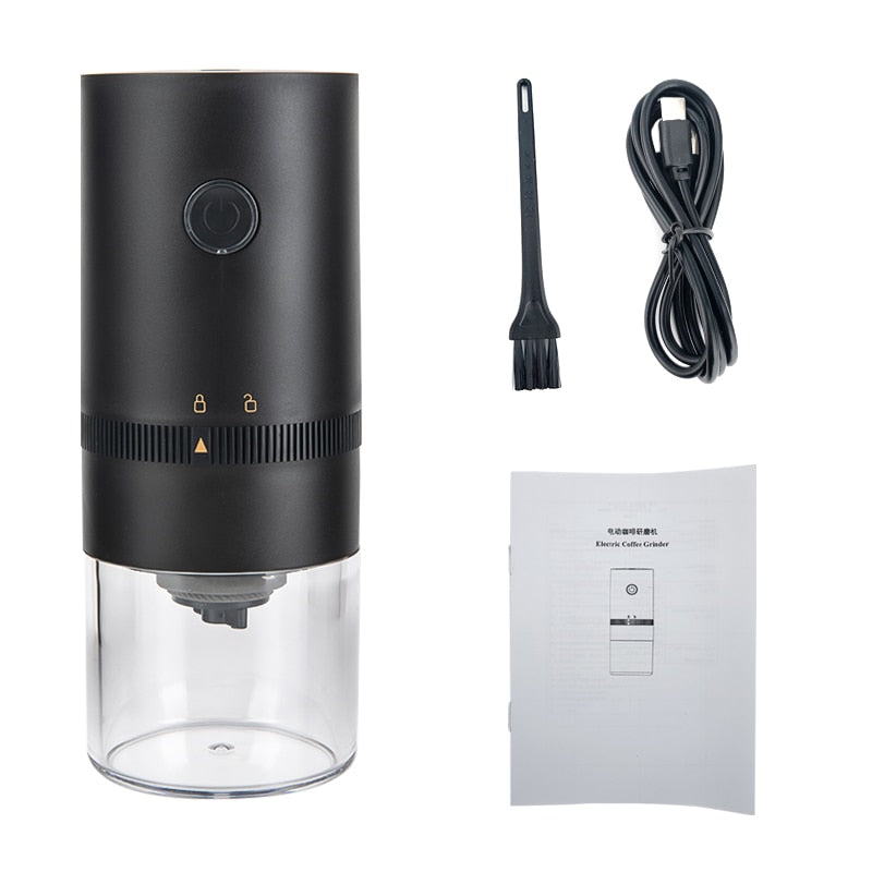 Electric Coffee Grinder USB Rechargeable & Adjustable Grind Size