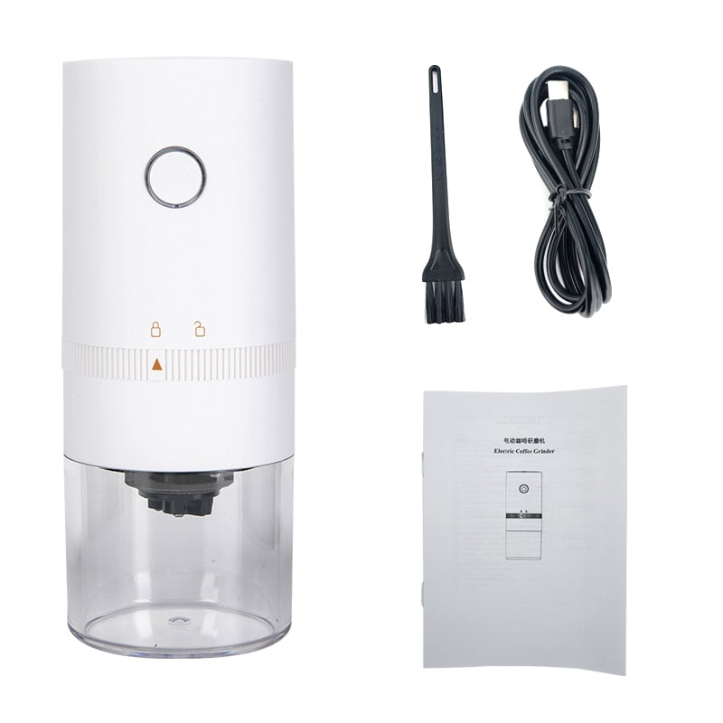 Electric Coffee Grinder USB Rechargeable & Adjustable Grind Size