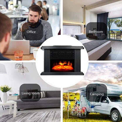 Electric Fireplace Heater Realistic Flame Effect Timer & Digital Display
