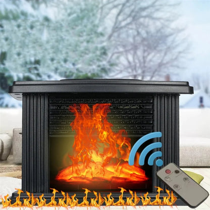 Electric Fireplace Heater Realistic Flame Effect Timer & Digital Display