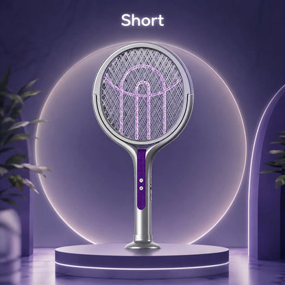 Electric Fly Swatter Telescopic Rotating Head USB-C Rechargeable