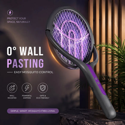 Electric Fly Swatter Telescopic Rotating Head USB-C Rechargeable