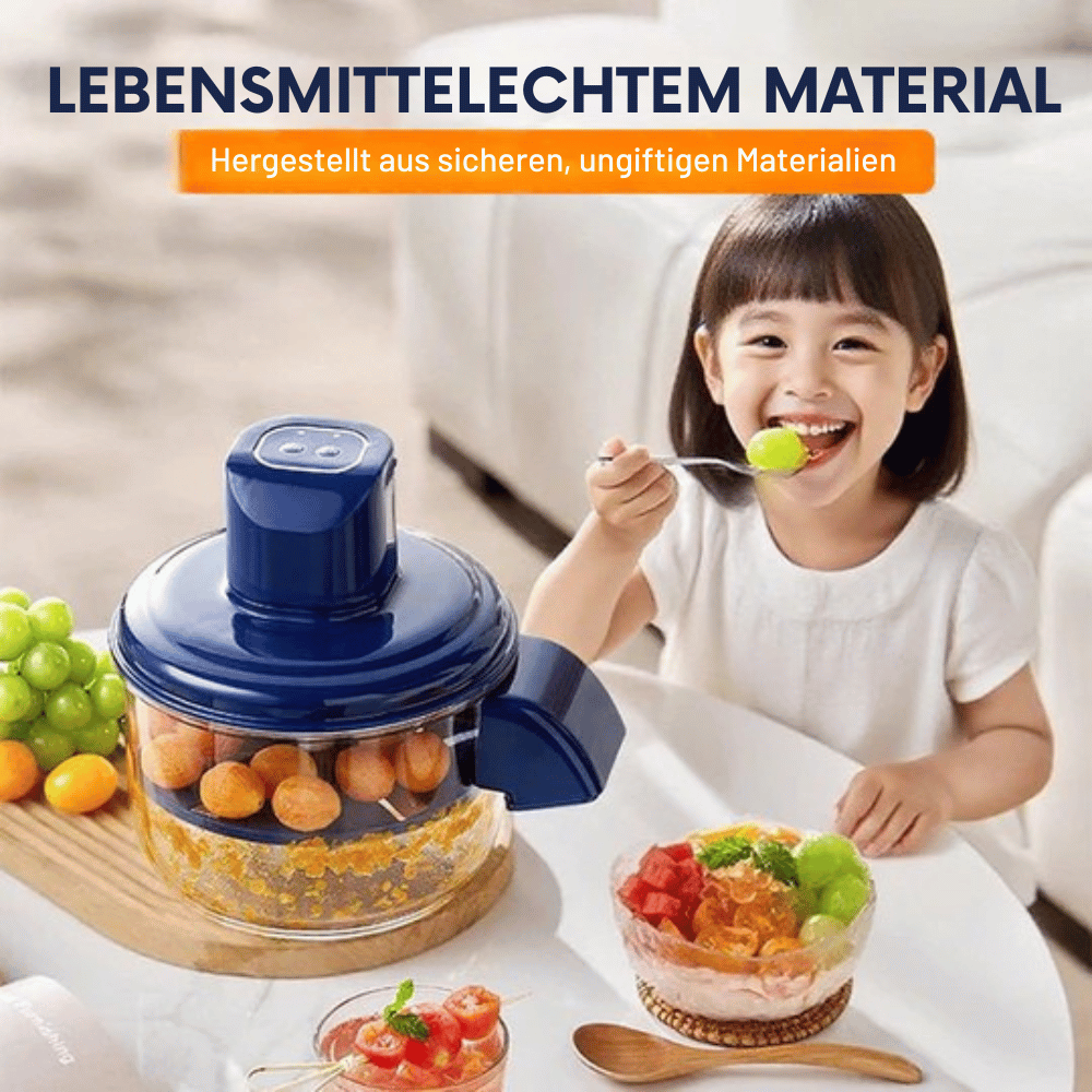 Electric Food Chopper Five-Blade Stainless Steel USB Rechargeable