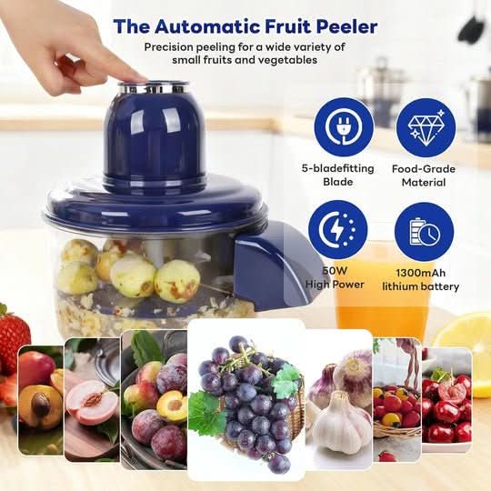 Electric Fruit & Vegetable Peeler USB Rechargeable Stainless Steel Blade
