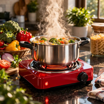 Electric Hot Plate 1000W Fast Heating All-Metal Cookware