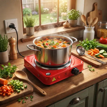 Electric Hot Plate 1000W Fast Heating All-Metal Cookware