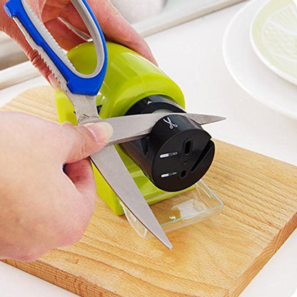 Electric Knife Sharpener Automatic Angle Guide Battery Powered