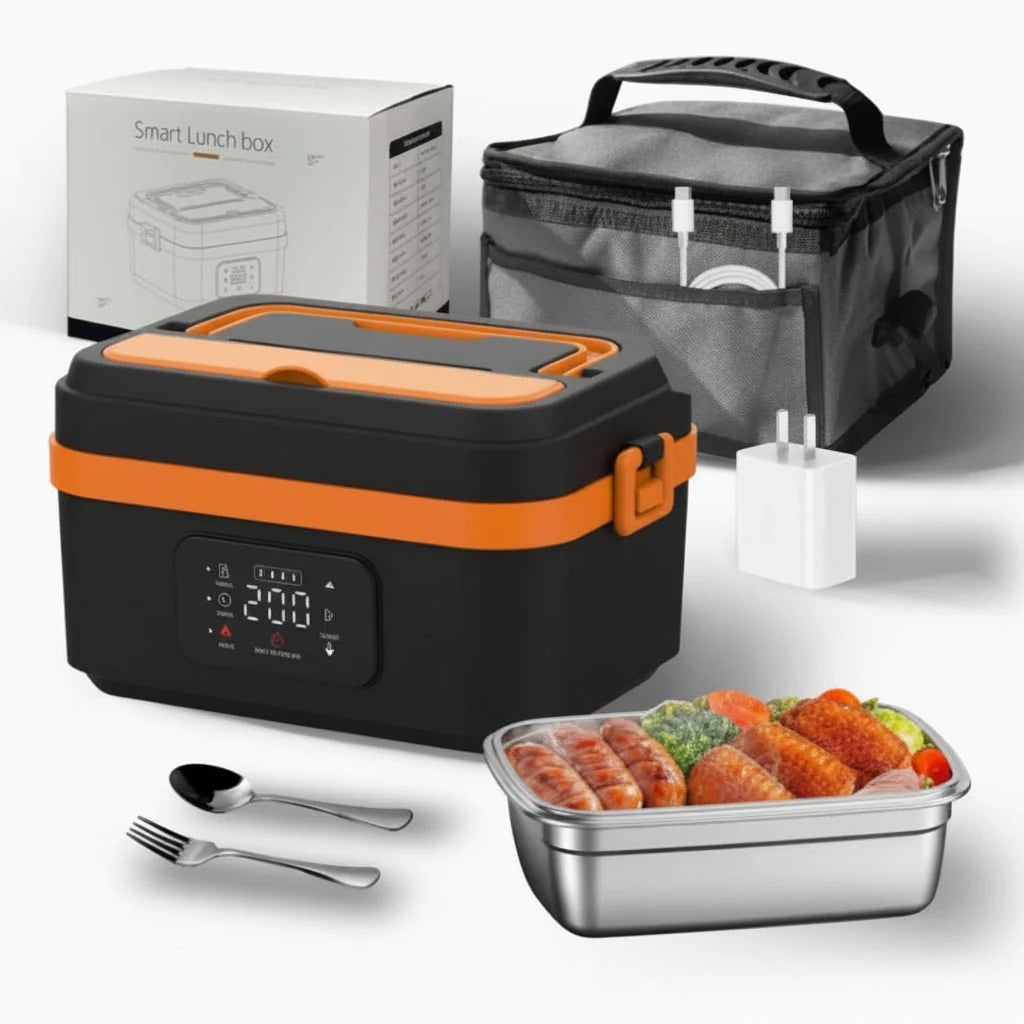 Electric Lunch Box Rechargeable Cordless Heating Stainless Steel 1.06 Qt