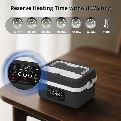 Electric Lunch Box Rechargeable Cordless Heating Stainless Steel 1.06 Qt