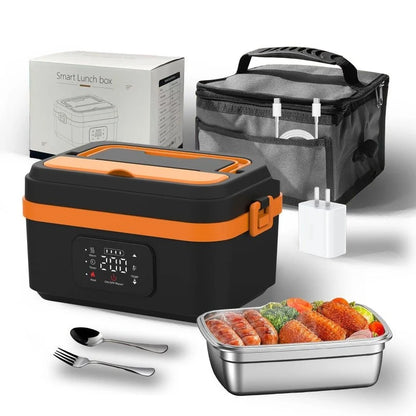 Electric Lunch Box Rechargeable Cordless Heating Stainless Steel 1.06 Qt